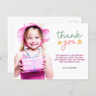 Pink Ballet Birthday Party bedankt briefkaart