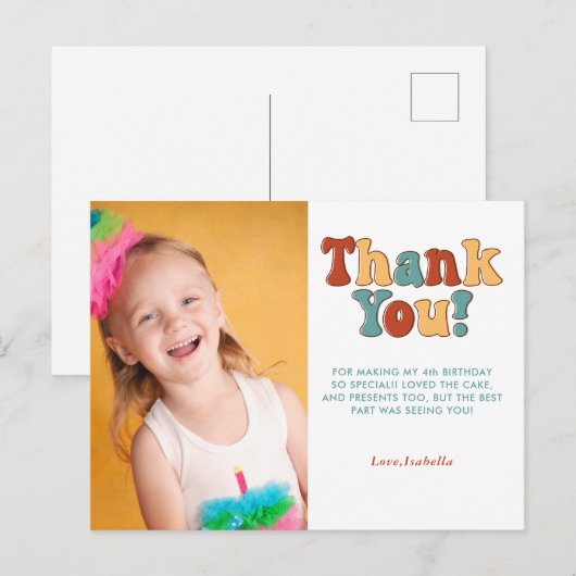 Pink Ballet Birthday Party bedankt briefkaart (Voorkant / Achterkant)