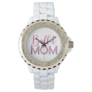 Pink Ballet Dance mama Sparkle Diamond Glam Horloge