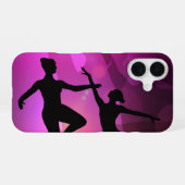 Pink Ballet Dancer Silhouette iPhone 16 Hoesje (Achterkant horizontaal)
