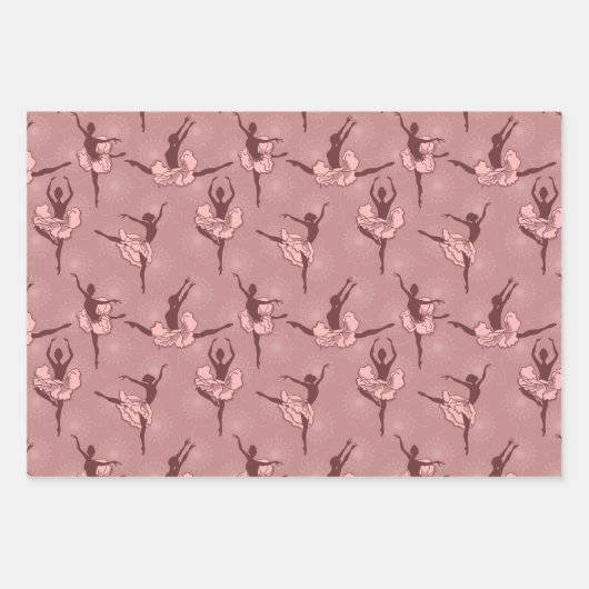Pink Ballet Dancer Wrapping Paper Sheets (Voorkant 3)