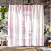 Pink Ballet Pointe Shoe Typography  Douchegordijn