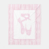 Pink Ballet Pointe Shoe Typography  Fleece Deken (Voorkant)