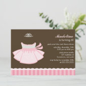 Pink Ballet Princess Girls Birthday Party Kaart (Staand voorkant)