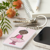 Pink Ballet Tutu Dance Overweging Costume Ballerin Sleutelhanger (Voorkant Rechts)