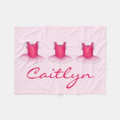 Pink Ballet Tutu Persoonlijk Ballerina Dancer Fleece Deken (Voorkant (Horizontaal))