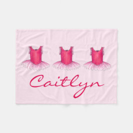 Pink Ballet Tutu Persoonlijk Ballerina Dancer Fleece Deken