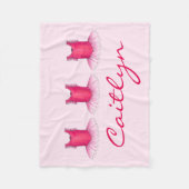 Pink Ballet Tutu Persoonlijk Ballerina Dancer Fleece Deken (Voorkant)