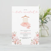 Pink Ballet Tutu Uitnodiging voor Baby shower (Staand voorkant)