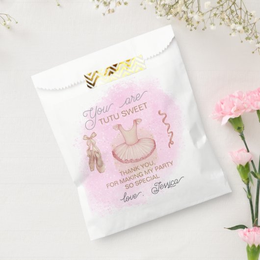 Pink Ballet verjaardag dank u gunst Bedankzakje (Gezegeld)