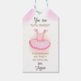 Pink Ballet verjaardag dank u gunst Cadeaulabel