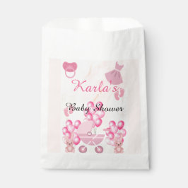 Pink Ballons Bunny Rabbit Het is een Meisje Baby s Bedankzakje