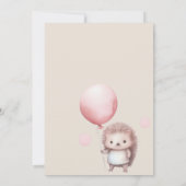 Pink Balloon Animal Baby shower Kaart (Achterkant)