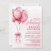 Pink Balloon Watercolor Galentines Bridal Shower Kaart (Voorkant)