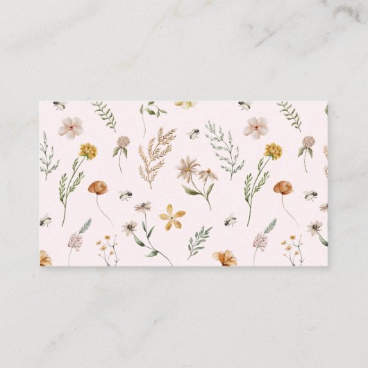 Pink Balloon Wildflower Books voor Baby Aanvraag Informatiekaartje (Achterkant)