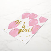 Pink Balloons baby shower Folie Uitnodiging (Gedraaid)