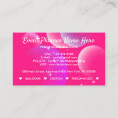 Pink Balloons Event Party Planner Decoratie Visitekaartje (Achterkant)