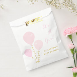 Pink Balloons Girl Baby Shower Bedankzakje