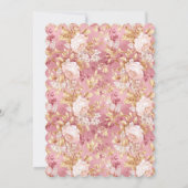 Pink Balloons, Stripes Bloom Baby Shower Scalloped Kaart (Achterkant)