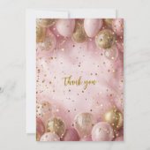 Pink balloons sweet 16 gold confetti kaart (Achterkant)