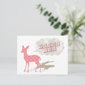 Pink Bambi Bedankt Briefkaart (Staand voorkant)