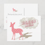 Pink Bambi Bedankt Briefkaart (Voorkant / Achterkant)