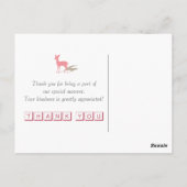 Pink Bambi Bedankt Briefkaart (Achterkant)