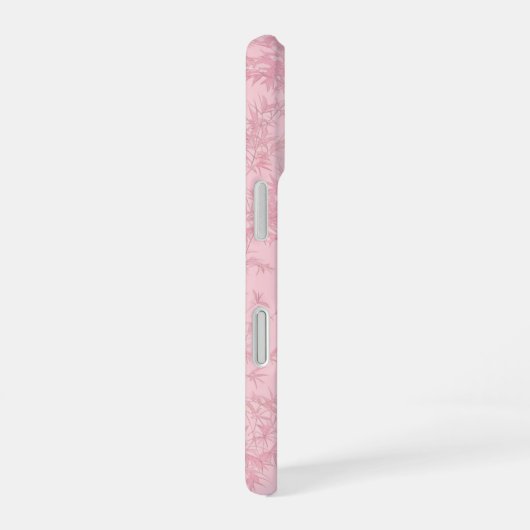 Pink Bamboo Leaf Japanese Modern Phone Case iPhone 16 Hoesje (Rechterkant)