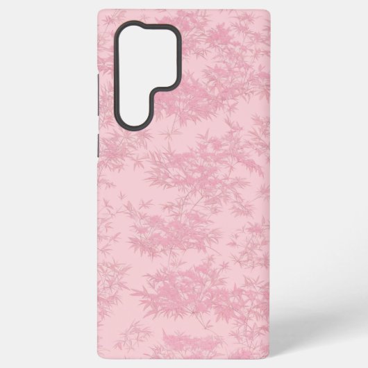 Pink Bamboo Leaf Japanese Modern Phone Case Samsung Galaxy Hoesje (Achterkant)