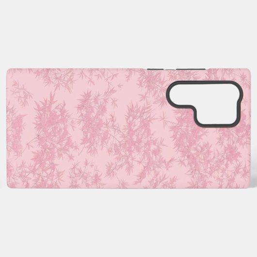 Pink Bamboo Leaf Japanese Modern Phone Case Samsung Galaxy Hoesje (Achterkant horizontaal)