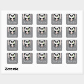 PInk Bamboo Panda Baby shower Dank u Stickers (Vel)