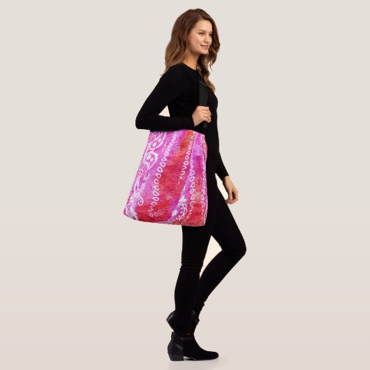 Pink Bandana Big Bag Crossbody Tas (Op model)