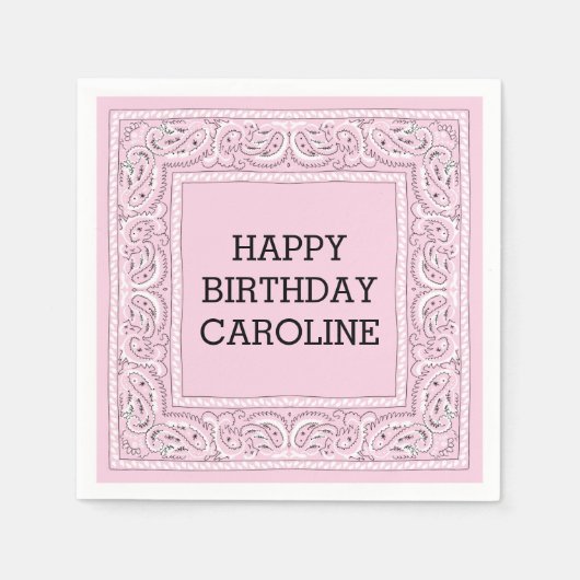 Pink Bandana | cocktailservet Servetten (Voorkant)