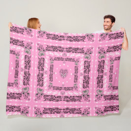 Pink Bandana  Fleece Deken