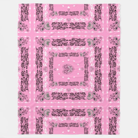 Pink Bandana  Fleece Deken (Voorkant)