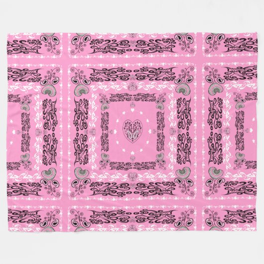 Pink Bandana  Fleece Deken (Voorkant (Horizontaal))