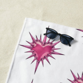 Pink Barbed Heart Cybersigilism Beach Towel Strandlaken