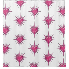 Pink Barbed Heart Cybersigilism Shower Curtain Douchegordijn