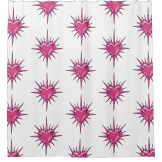 Pink Barbed Heart Cybersigilism Shower Curtain Douchegordijn