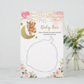 Pink Barly Baby shower Baby Face (Staand voorkant)