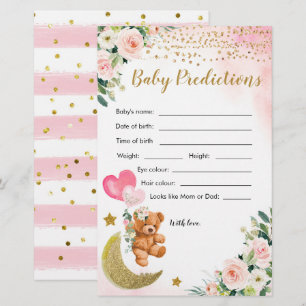 Pink Barly Baby shower Baby Predictions Games