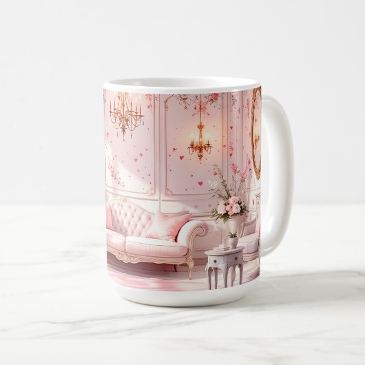Pink Baroque Koffiemok (Voorkant rechts)