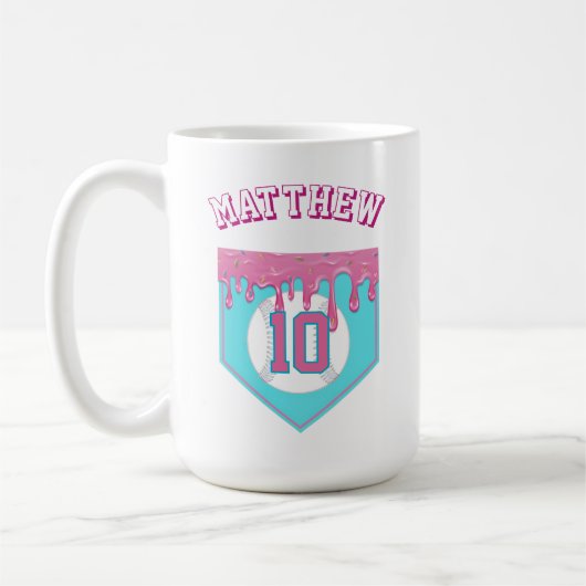 Pink Baseball Drip Koffiemok (Links)