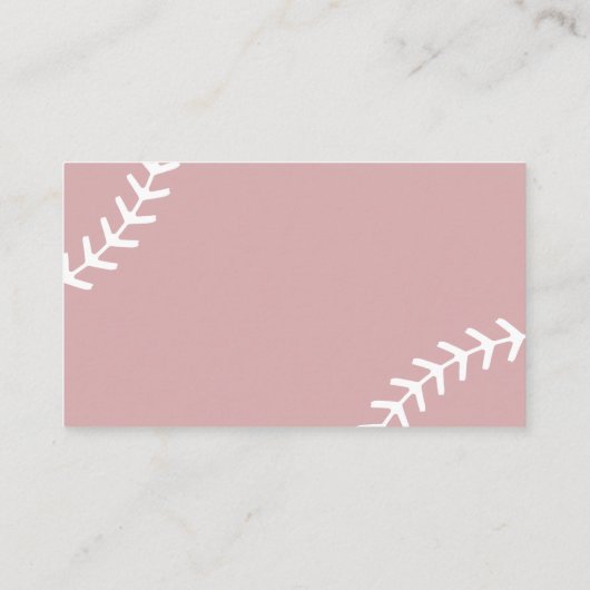 Pink Baseball Girl Baby Shower Books for Baby Informatiekaartje (Achterkant)