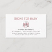 Pink Baseball Girl Baby Shower Books for Baby Informatiekaartje (Voorkant)