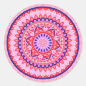 Pink BaseMandala Ronde Sticker (Voorkant)