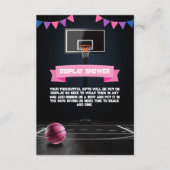 Pink Basketball Baby shower Party Informatiekaartje (Voorkant)