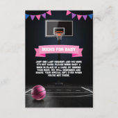 Pink Basketball Baby shower Party Informatiekaartje (Voorkant)