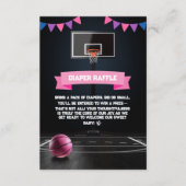 Pink Basketball Baby shower Party Informatiekaartje (Voorkant)