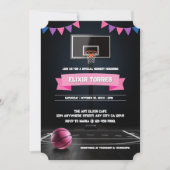 Pink Basketball Baby shower Party Kaart (Voorkant)